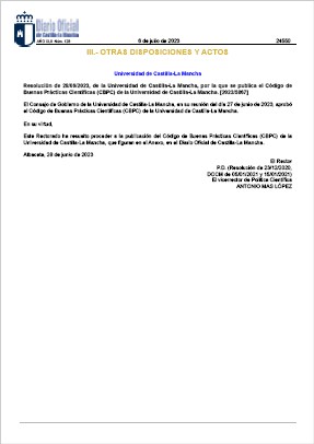Código de buenas prácticas científicas de la UCLM