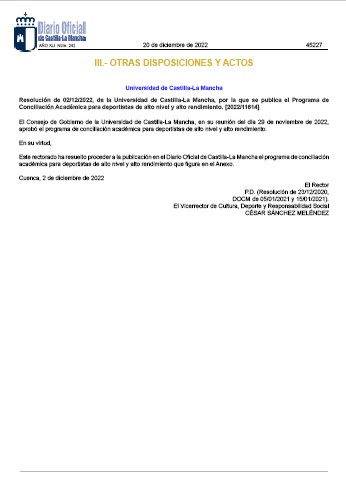 Programa de conciliación académica para deportistas de alto nivel y alto rendimiento
