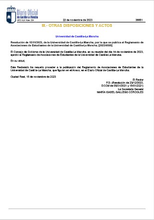 Reglamento Asociaciones Estudiantes UCLM