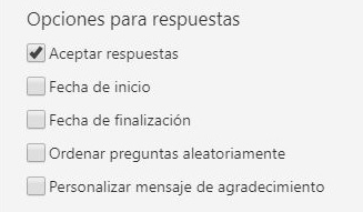 Establecer la fecha de inicio y de fin del cuestionario