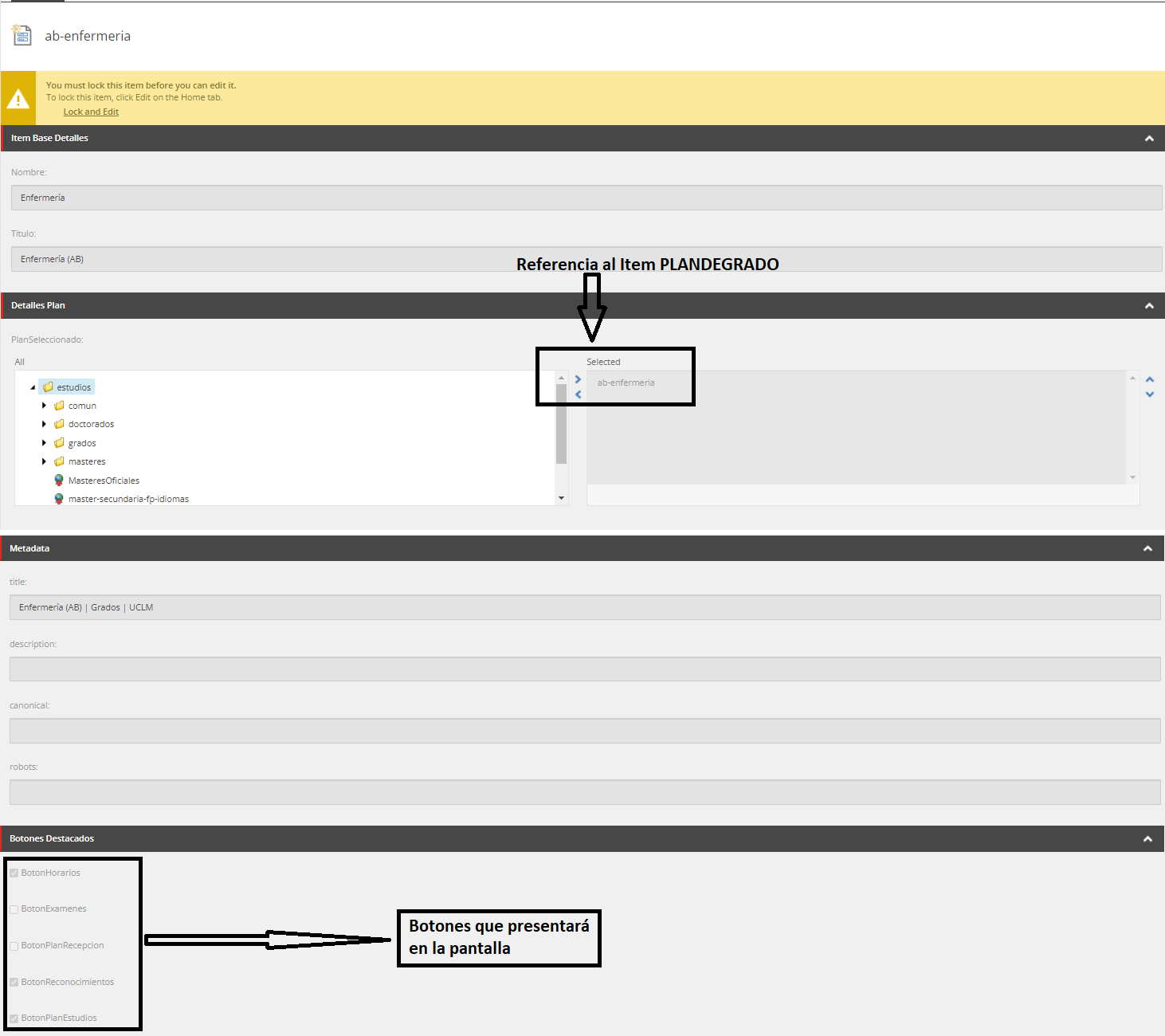 PLANDECENTRO en Sitecore