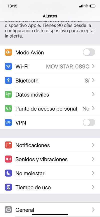 Datos móviles IOS