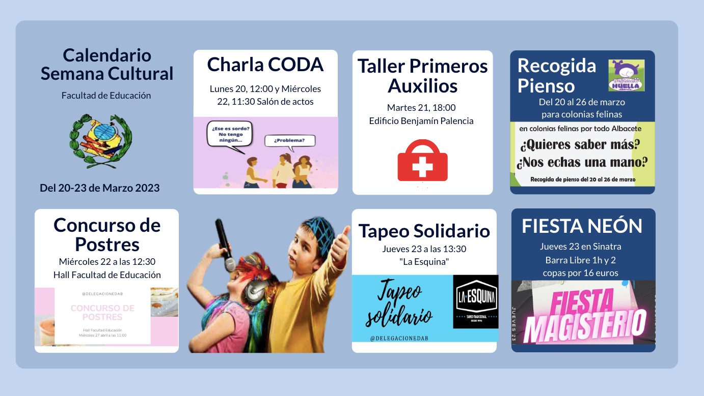 Cartel con actividades